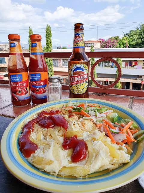 A selection of food illustrating the variety of meals travellers may discover in Tanzania
