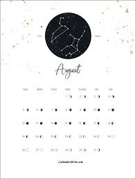 Moon Phases August 2018 Calendar Moon Phase Calendar Moon Calendar Moon Phases 2018