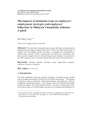 This new minimum wage follows the tabling of budget 2020 and the decision of the cabinet on 6th december 2019. Pdf The Impacts Of Minimum Wage On Employers Employment Strategies And Employees Behaviour In Malaysia S Hospitality Industry A Pitch