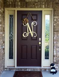 Metal Initial Door Wreath W Ribbon Front Door Wreaths Etsy In 2021 Initial Door Wreaths Monogram Door Hanger Front Door Letters