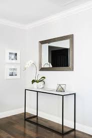 Crafted from the finest raw materials. Marble Frame Console Table With Beveled Mirror Transitional Entrance Foyer