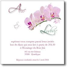 Nous vous proposons donc également de nombreuses idées de texte de carte de remerciement pour remercier avec style et poésie tous vos invités. Carte D Invitation Branche D Orchidee Coordonnee Au Faire Part