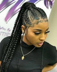 The image above is a perfect example of tightly knitted ghana braids that have been switch up your normal ghana braids hairstyle routine and shave the sides of your head. Girlfriends Braids