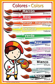 spanish language school poster colors wall chart for home and classroom spanish english bilingual text 18x24 inches