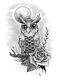 Black And White Owl And Rose Tattoo Designs 67 Ideas For Tattoo Designs Drawings Pencil Deviantart Tattoo Design Drawings Owl Tattoo Design White Owl Tattoo