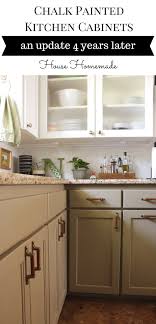 chalk painted kitchen cabinets 4 years