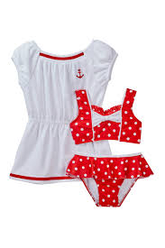 Baby Buns Dotty Nautical Bikini Coverup Set Toddler Girls Nordstrom Rack