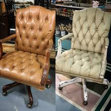 leather chair painted with chalk paint by annie sloan in country grey and old white that is sealed wit paint upholstery painting leather chalk paint furniture