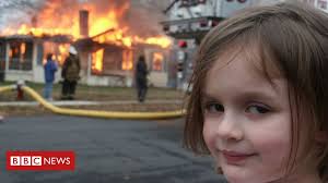 Lift your spirits with funny jokes, trending memes, entertaining gifs, inspiring stories, viral videos, and so much. Zoe Roth Sells Disaster Girl Meme As Nft For 500 000 Bbc News