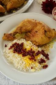 Zereshk Polo Ba Morgh In Safran Geschmorte Huhnerkeulen Auf Berberitzen Reis Labsalliebe Rezept Persisches Essen Persische Rezepte Rezepte