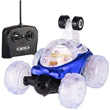 Efanr Rc Rolling Stunt Car With Led Lights And Music Invincible Tornado Twister Remote Control Truck 360 Degree Spi Toy Cars For Kids Stunts Kids Electronics