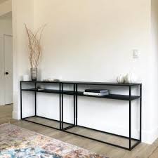 Glasgow Metal Console Table Black Project 62 In 2020 Metal Console Table Metal Console Black Metal Console Table