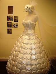 6 Crazy Wedding Dresses The Inspired Bride Recycled Dress Crazy Dresses Weird Wedding Dress