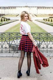 White Tshirt Red Leather Jacket Bershka Grunge Street Style Fashion Blonde Tumblr Girl Outfit Vogue Lil Icons