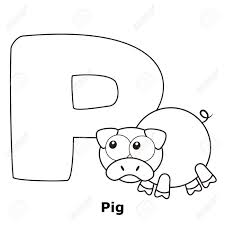Create fun alphabet crafts for preschoolers and toddlers. Coloring Alphabet For Kids P With Pig Royalty Free Cliparts Vectors And Stock Illustration Image 20335677