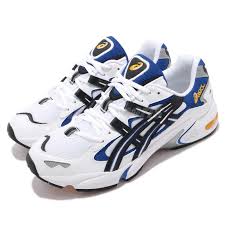 details about asics gel kayano 5 og white black blue mens retro running shoes 1191a099 101