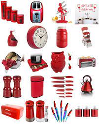 Funky And Cheap Red Kitchen Accessories Unique Red Kitchen Decor We Love Red Kitchen Accessories Red Kitchen Decor Kitchen Decor Apartment