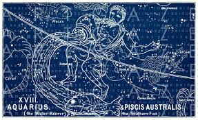 Aquarius Pisces Constellations Sky Map Vintage Celestial Art Print Astronomy Print Stars Chart Digital Down Zodiac Constellations Constellations Star Chart