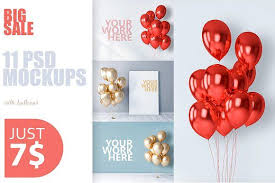 11 New Psd Mockups With Balloons Mockup Psd Mockup Balloons