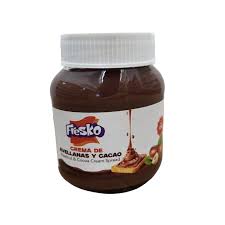 CREMA DE AVELLANAS Y CACAO, FRESKO, ENVASE DE CRISTAL, 350 G 12 U