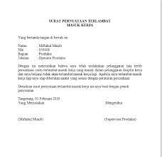 Format surat tunjuk sebab kesalahan tata tertib. Contoh Surat Pernyataan Terlambat Masuk Kerja Bloggadogado