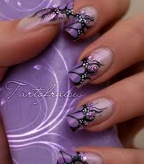 Purple & white dots on lavender. 30 Pretty Butterfly Nail Art Designs Noted List