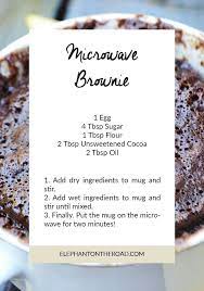 How To Make A Brownie In A Mug Elephant On The Road Mug Recipes Mug Brownie Recipes Microwave Mug Recipes
