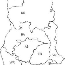 New ghana map (16 regions). A Map Showing The Ten Regions Of Ghana Download Scientific Diagram