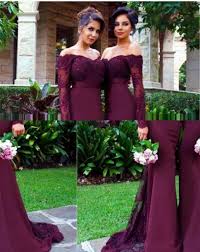 Long Mermaid Purple Lace Bridesmaid Dresses With Long Sleeves Bridesmaid Gowns Mermaid Bridesmaid Dresses Long Sleeve Bridesmaid Dress Wine Bridesmaid Dresses