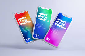 Selection of iphone mockups in frontal, perspective, isometric and other angles and materials like clay, realistic and simple shapes in psd. Iphone 11 Pro Clay Mockup Set In Device Mockups On Yellow Images Creative Store