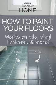 Transform Your Bathroom In A Day By Painting Your Floor Give Your Bathroom Floor New Life With This Easy And Inexpensive Diy Flooring Flooring Painted Floors