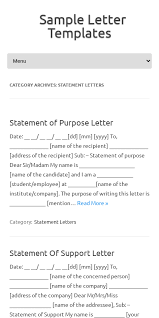 Statement Letter Sample 20 Guides Examples