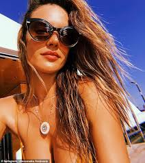 Cute brunette fingers and toys shaved pussy. Alessandra Ambrosio Puts On A Busty Display In A Yellow Bikini As She Enjoys A Boat Ride In Malibu Daily Mail Online