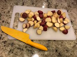 Rub the skin with olive oil and sprinkle with salt and pepper. Crispy Roasted Potatoes Jen Cantin