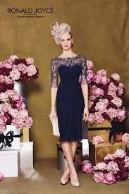 Search by silhouette, price, neckline and more. 2015 Mothers Wedding Dresses Ronald Joyce Sheer Neck Beading Navy Blue Chiffon A Line The Mother Of The Bride Gowns For Party Half Seeves From Nicedressonline Mother Of Groom Dresses