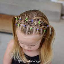 Elastic Twisted Headband After I Took This Picture I Bobby Pinned Back Both Of The Ponies On Each Outer Si Girl Hairstyles Hair Styles Little Girl Hairstyles