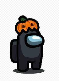 Hd Black Among Us Character With Pumpkin Hat Halloween Png Citypng Pumpkin Hat Png Character