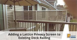 See some other porch skirting ideas too. Adding A Lattice Privacy Screen To Existing Deck Railing Lattice Privacy Screen Privacy Screen Deck Deck Privacy