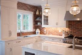 After painting the brick with annie sloan chalk paint. Brick Kitchen With White Cabinetry Located In Madison New Jersey