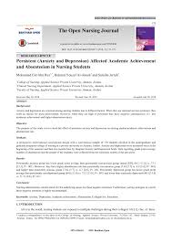Pdf Persistent Anxiety And Depression Affected Academic Achievement And Absenteeism In Nursing Students