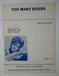Details About Too Many Rivers Sheet Music Brenda Lee 1964 Pop 13 Hit In 1965