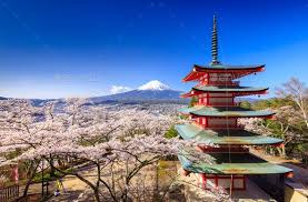 Mt Fuji With Chureito Pagoda Fujiyoshida Japan Japan Fuji Pagoda