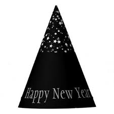 Petite Silver Stars Happy New Year Hat Black Party Hat Zazzle Com New Years Hat Party Hats Party Design Ideas