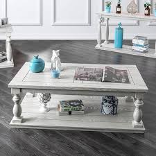 Product title zimtown rustic coffee table,wood and metal industrial cocktail table for living room, 46 inch brown average rating: Cm4520c Arlington Antique White Finish Wood Rustic Style Coffee Table