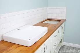 If you're adding a top to a bath vanity without a top, add about. How To Build Protect A Wood Vanity Top Houseful Of Handmade
