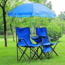 Yescom Double Folding Chair W Umbrella Table Cooler Picnic Camping Walmart Com Picnic Chairs Folding Chair Camping Table