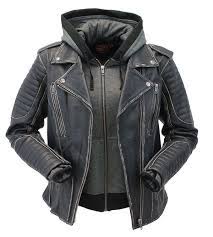 Women S Vintage Vented Ccw Motorcycle Jacket With Hoodie La2516vhk Leather Jacket With Hood Womens Hooded Jackets Motorcycle Style