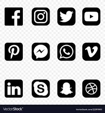 Black And White Contacts Icon Black And White Social Media Icons On Transparent Vector Image On Vectorstock Social Media Icons Vector Social Media Icons Free Social Media Icons