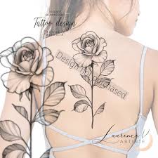Instant Download Tattoo Design Simple Rose Tattoo Printable Stencil Template Flower Tattoo Designs Rose Flower Tattoos Tattoo Designs