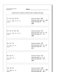 Free Printable Math Worksheets For Finding The Mean Median And Range For Mixed Sign Numbers Math Facts Addition Printable Math Worksheets Math Worksheets